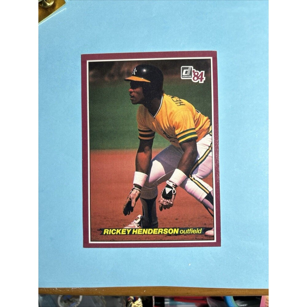 (2) 1984 Donruss Action All-Stars Oakland A’s,Rickey Henderson #9 (5x3.5)- EX/NM - Picture 2 of 5